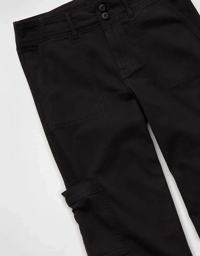 Pantalon cargo à jambe large taille très haute extensible AE