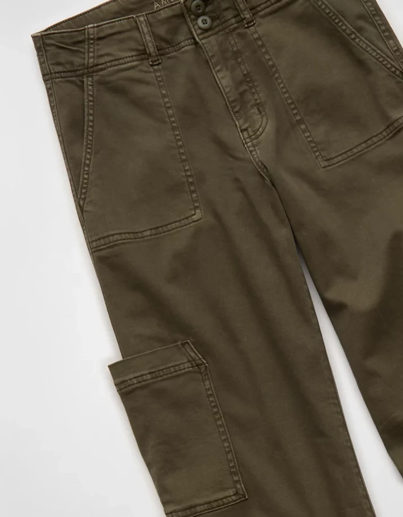 AE Stretch Super High-Waisted Wide-Leg Cargo Pant