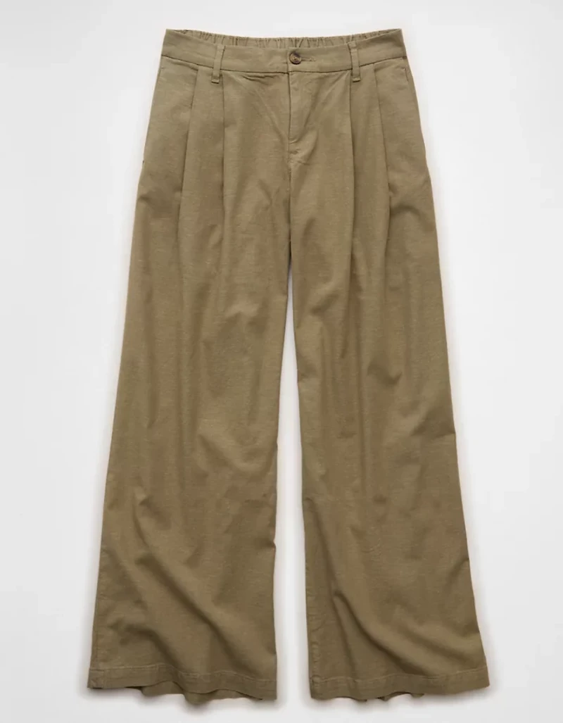 AE Low-Rise Linen-Blend Trouser