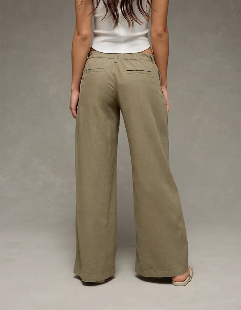 AE Low-Rise Linen-Blend Trouser