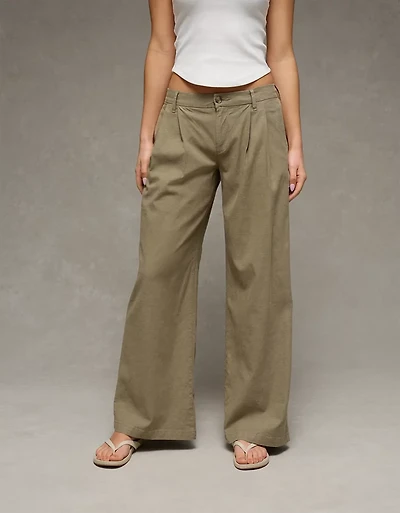 AE Low-Rise Linen-Blend Trouser