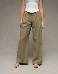AE Low-Rise Linen-Blend Trouser