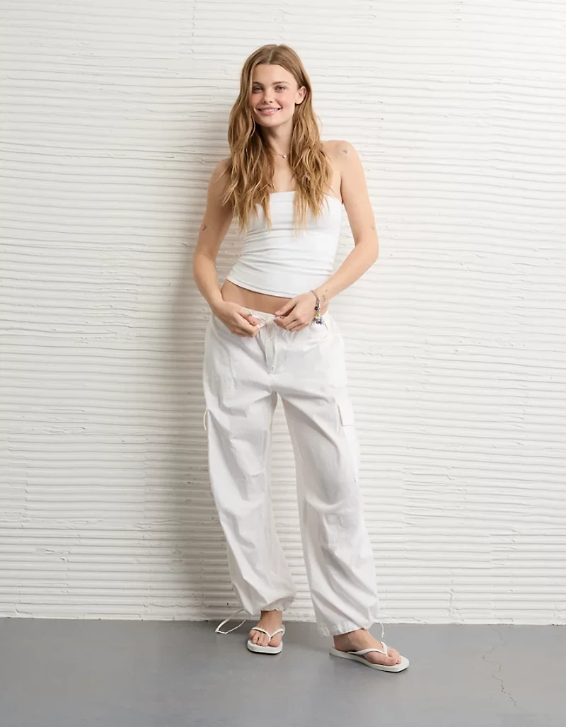 Pantalon parachute de style cargo ample à taille basse AE