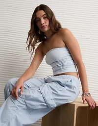 Pantalon parachute de style cargo ample à taille basse AE