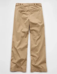 AE Stretch Low-Rise Wide-Leg Khaki Pant