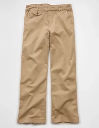 AE Stretch Low-Rise Wide-Leg Khaki Pant