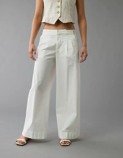 Pantalon à ceinture élastique en popeline AE