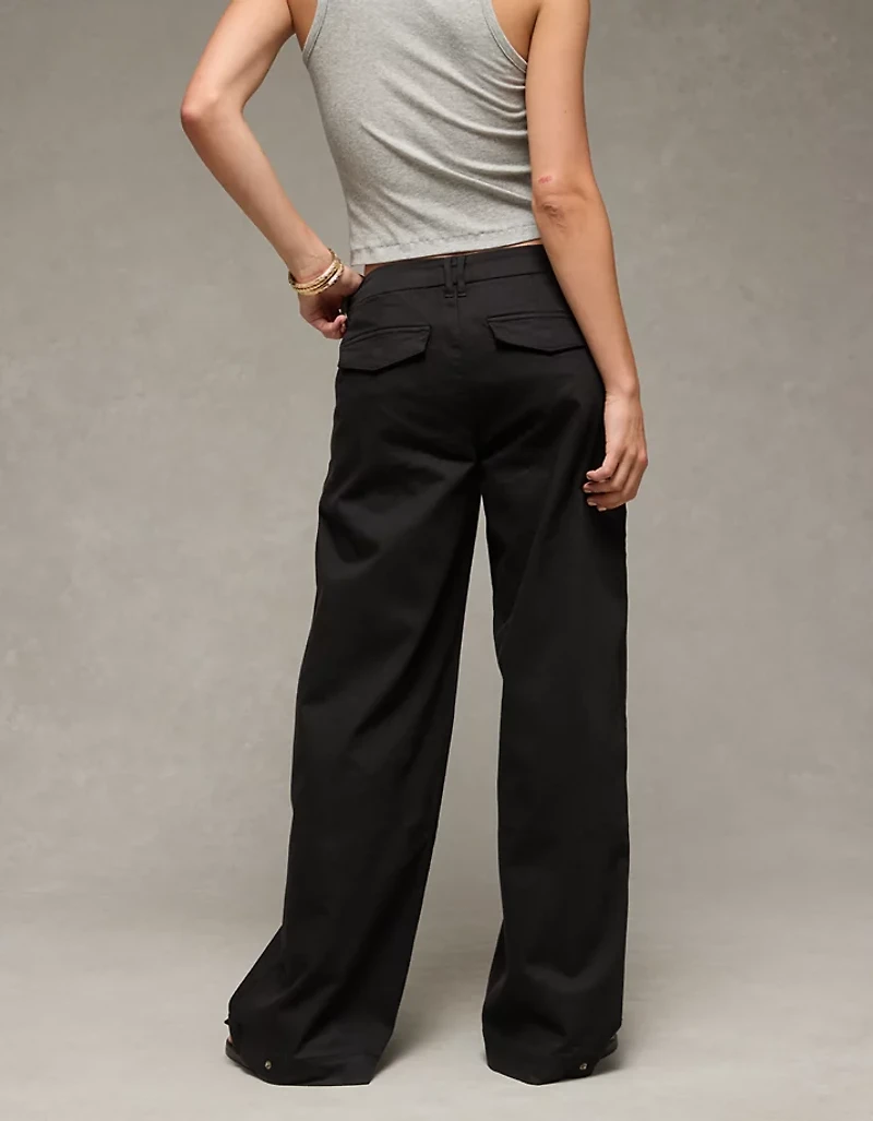 Pantalon convertible à jambe très large et taille mi-basse extensible AE