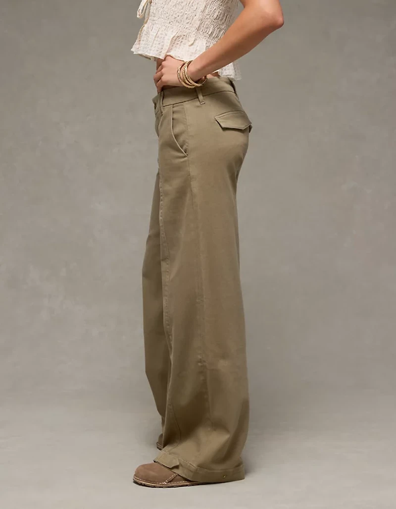 AE Stretch Low-Rise Ultra Wide-Leg Convertible Trouser