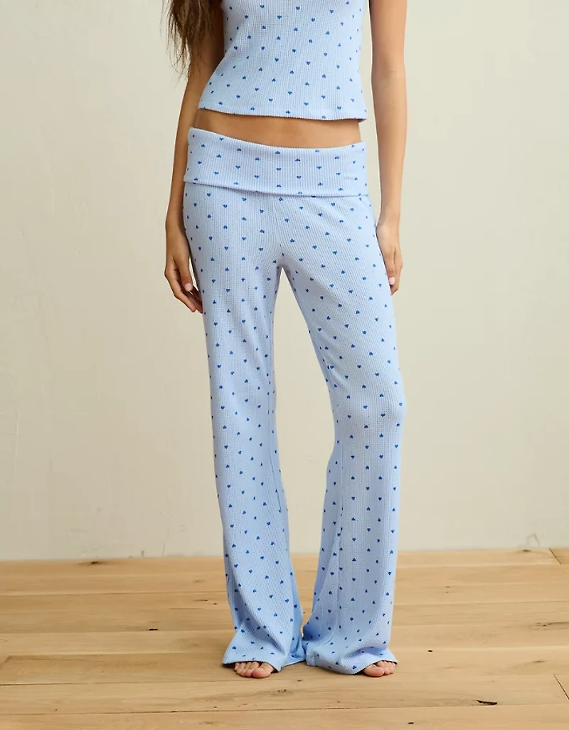 AE Luxe Plush Waffle Foldover Flare Pant