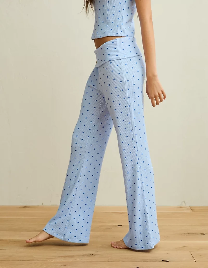 AE Luxe Plush Waffle Foldover Flare Pant