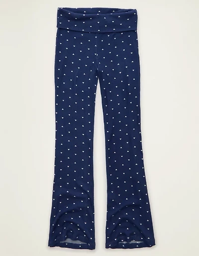 AE Luxe Plush Waffle Foldover Flare Pant