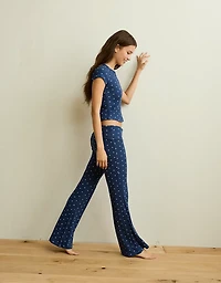 AE Luxe Plush Waffle Foldover Flare Pant