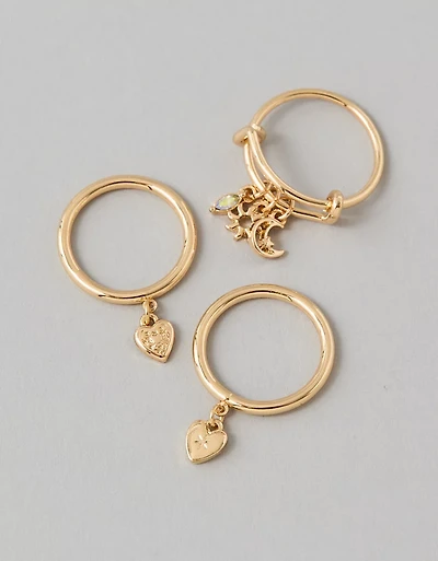 Paquet de trois anneaux avec breloque AEO