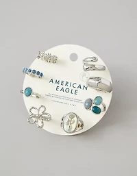 AE Silver-Finish Rings 8-Pack