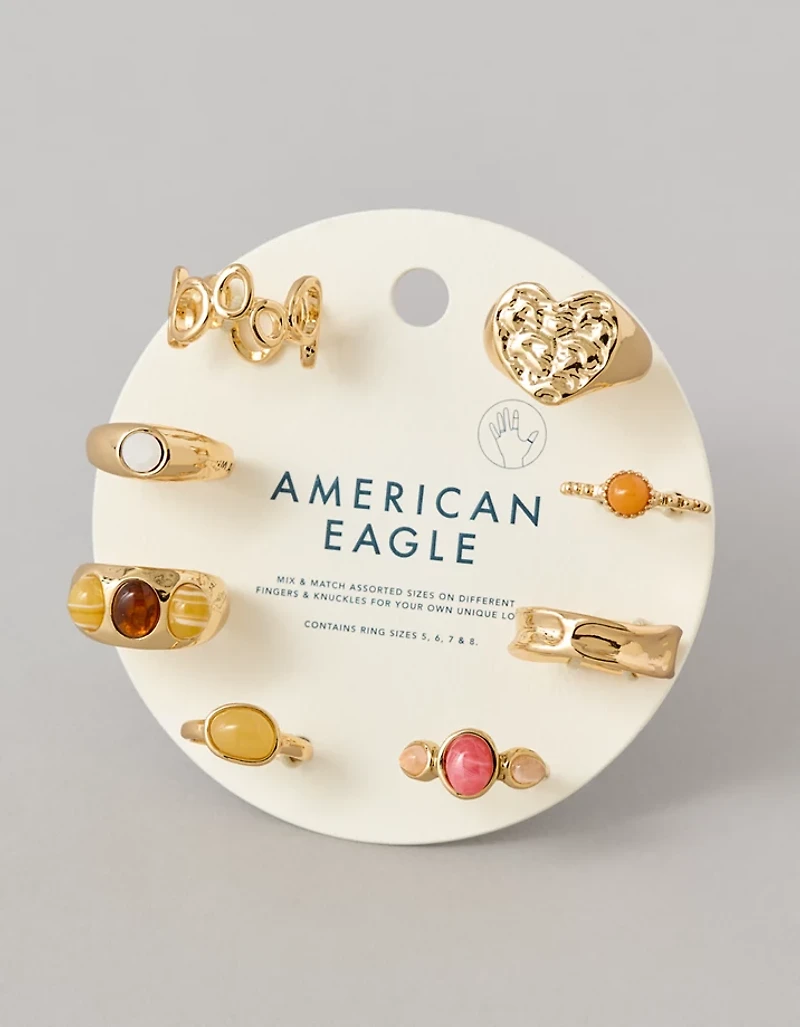 AE Neutral Stone Rings 8-Pack