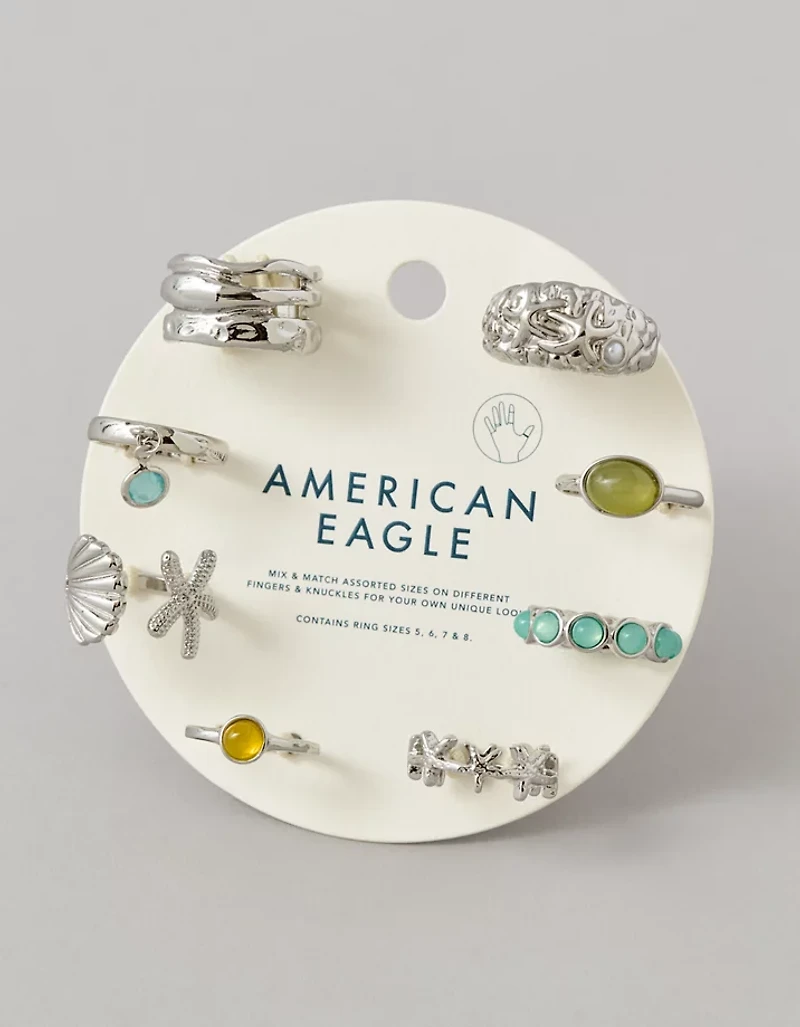 AE Seaglass Rings 8-Pack