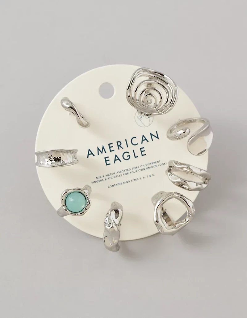 Ensemble de 8 bagues rétro AE