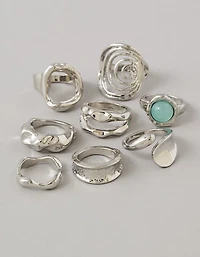 Ensemble de 8 bagues rétro AE