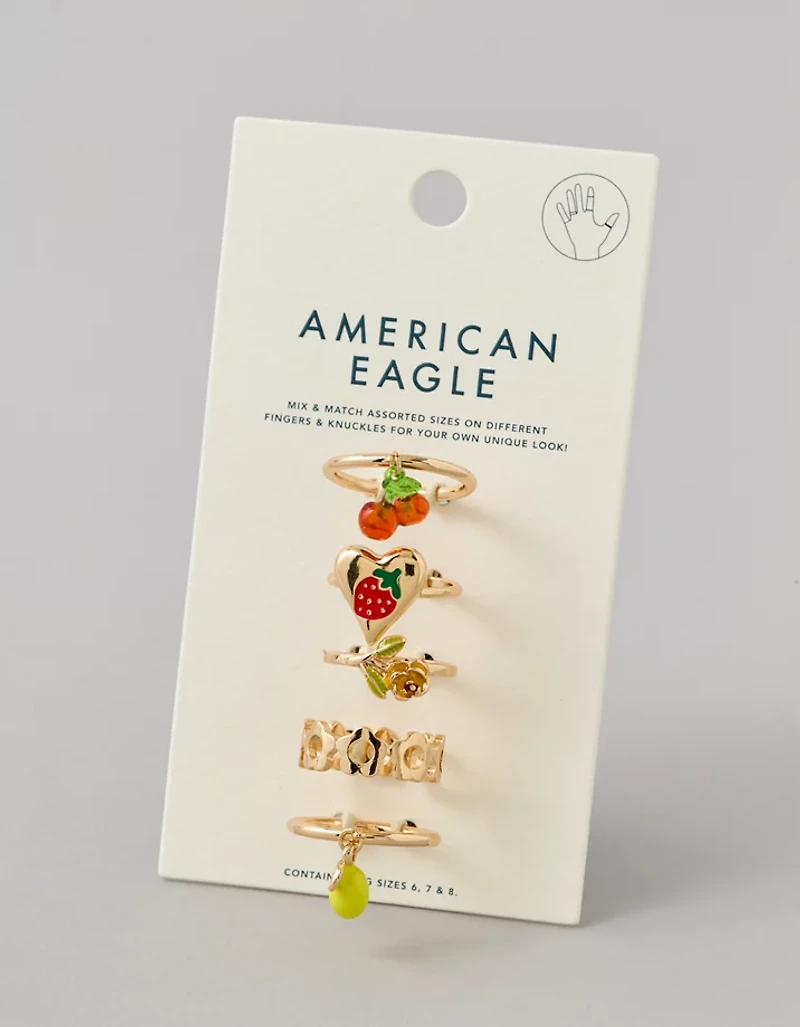Ensemble de 5 bagues fruit AE
