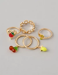 Ensemble de 5 bagues fruit AE