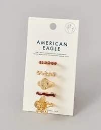 Ensemble de 5 bagues à fleurs AE