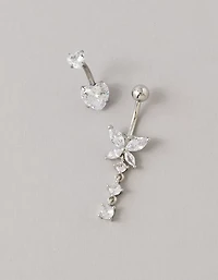 AE Cubic Zirconia Belly Rings 2-Pack