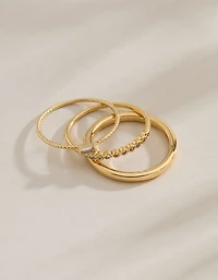 Emballage de trois bagues plaquées ou 14 carats la collection Keepers AE