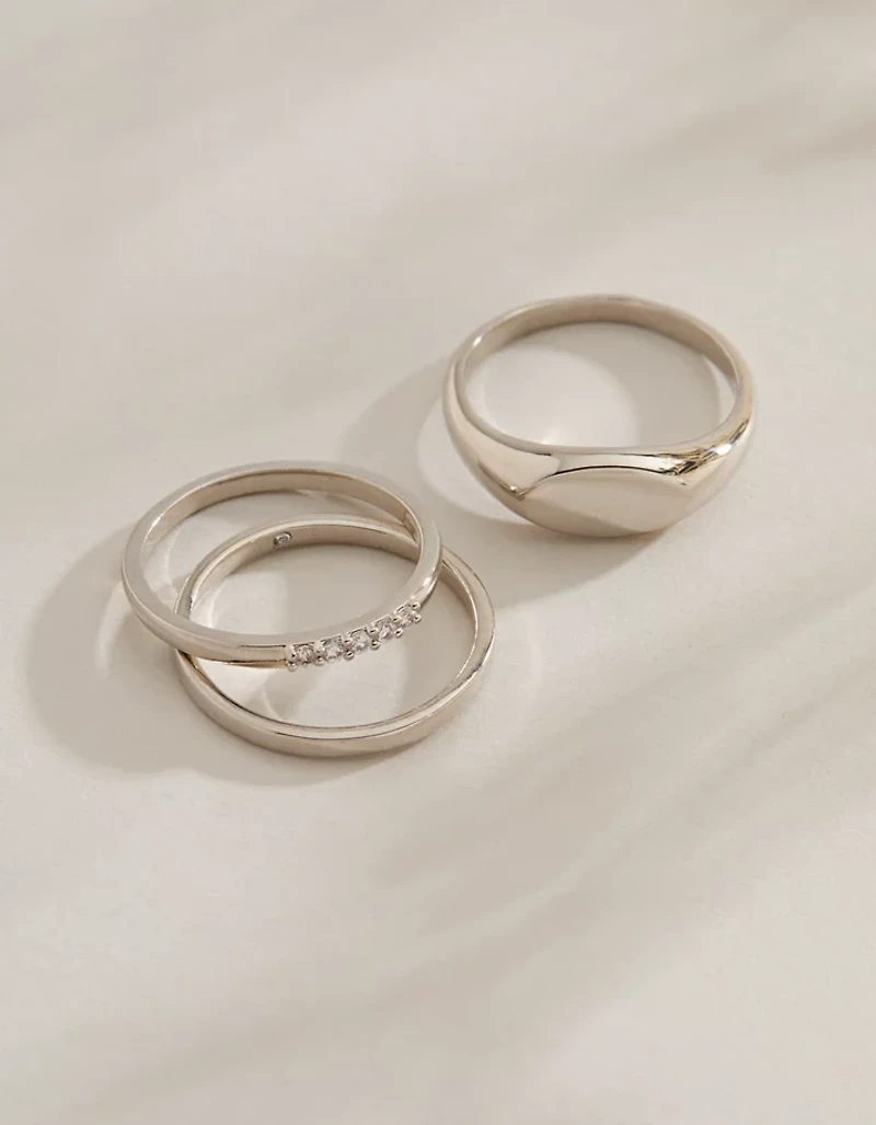 AE Keepers Collection Platinum Plated Ring 3-Pack