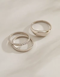 AE Keepers Collection Platinum Plated Ring 3-Pack