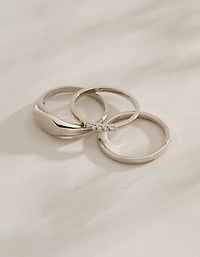 AE Keepers Collection Platinum Plated Ring 3-Pack