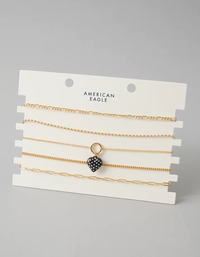 AEO Brown Dot Necklace 5-Pack