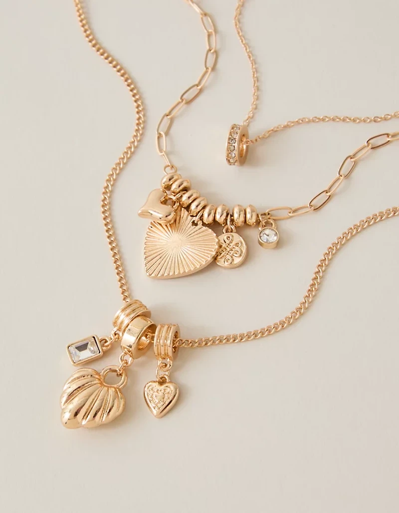 AEO Heart Necklace 3-Pack