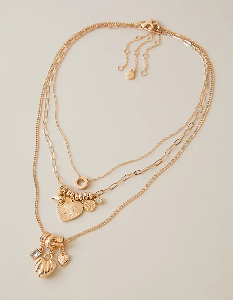 AEO Heart Necklace 3-Pack