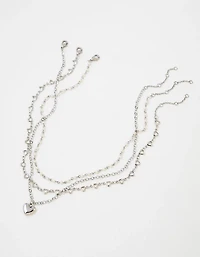 Ensemble de trois colliers cœur AEO