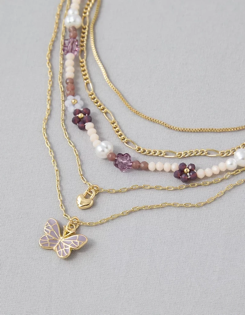 AEO Butterfly Necklace 5-Pack