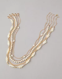 AEO Chipped Pearl Necklace 5-Pack