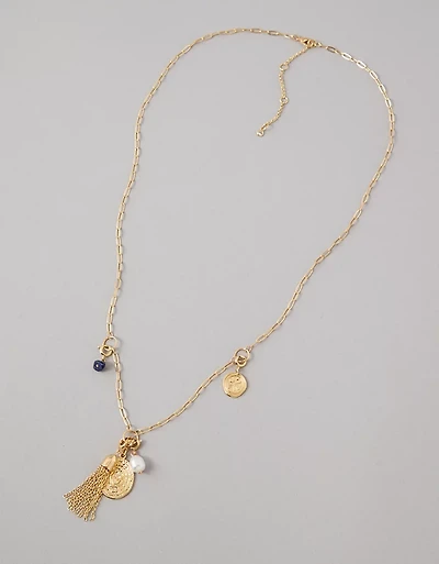 AEO Charm Kit Long Layered Necklace