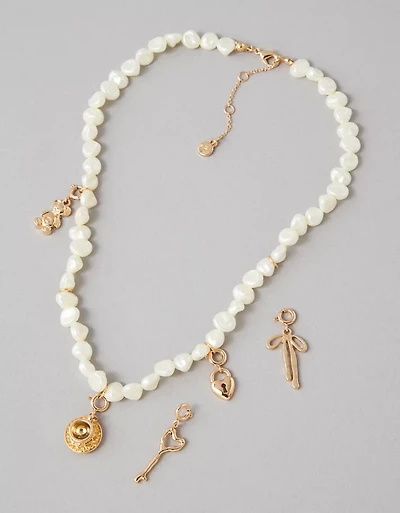 AEO Pearl Charm Kit Necklace