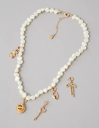 AEO Pearl Charm Kit Necklace
