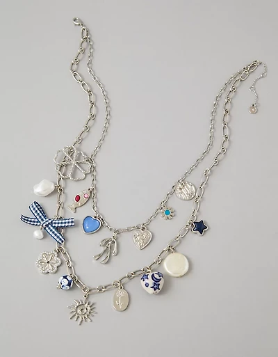 Collier à breloque en double couche AEO