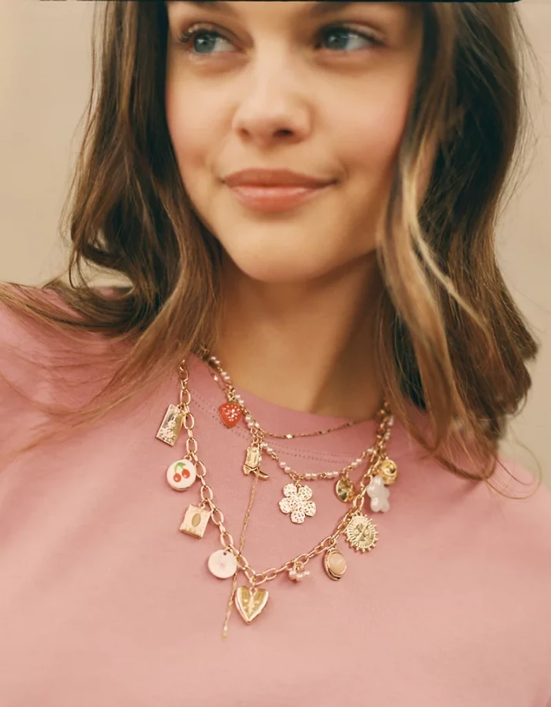 AEO Double Layered Charm Necklace