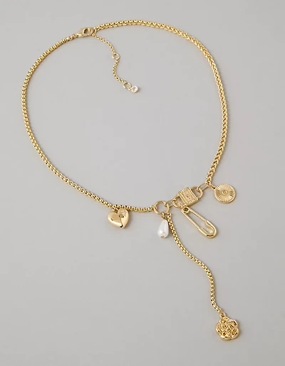 AE Drop Pendant Charm Necklace