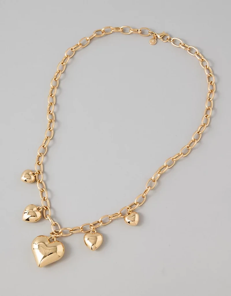Collier à breloque matelassée en forme de cœur AEO