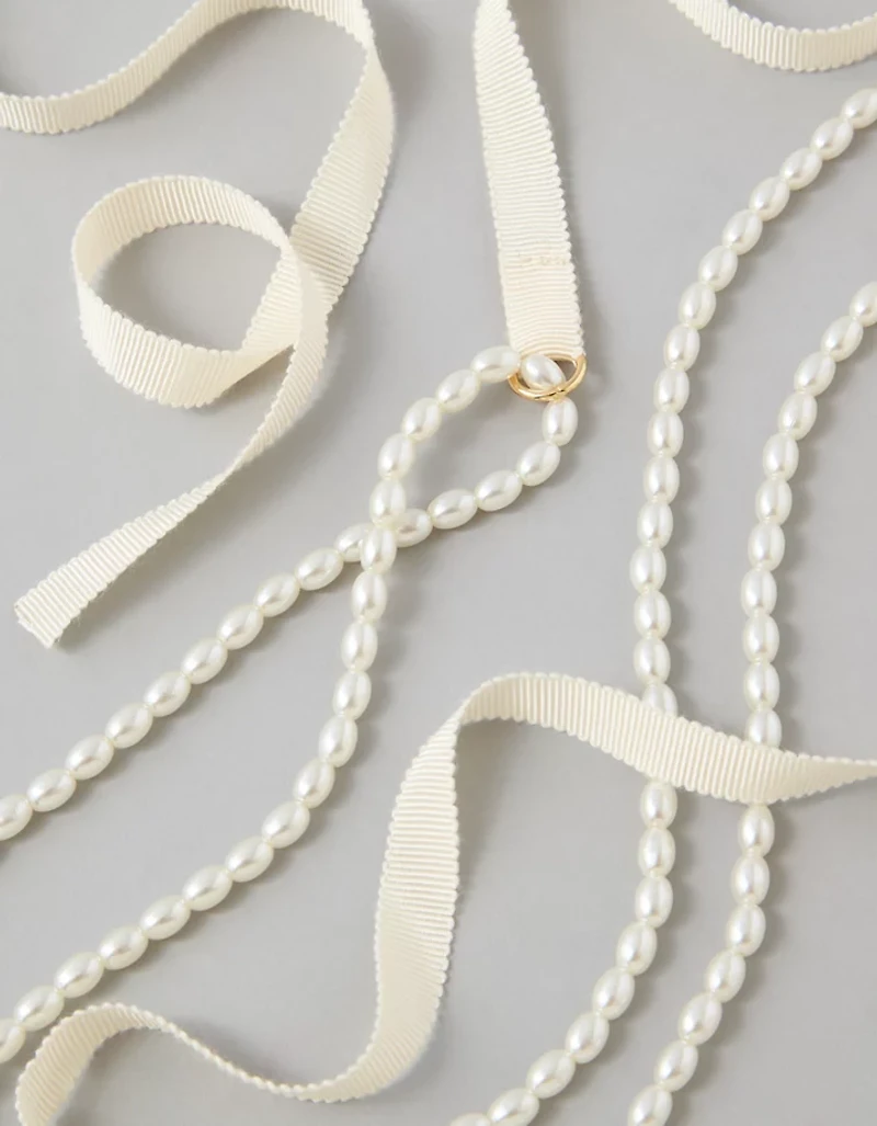 Collier perlé noué à l’arrière AE