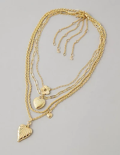 AE Heart Pendant Necklaces 3-Pack