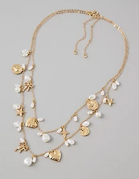 AE Double Chain Pearl Necklace