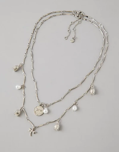 AE Double-Strand Tulip Charm Necklace