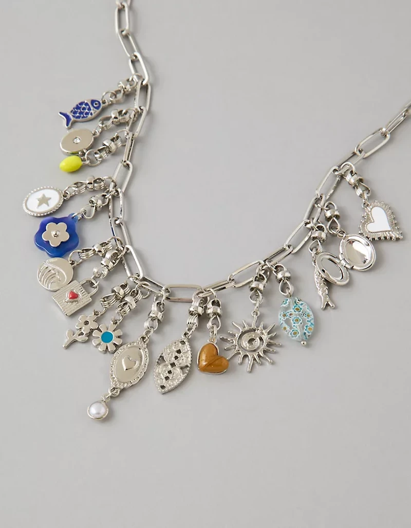 AE Silver Charm Necklace