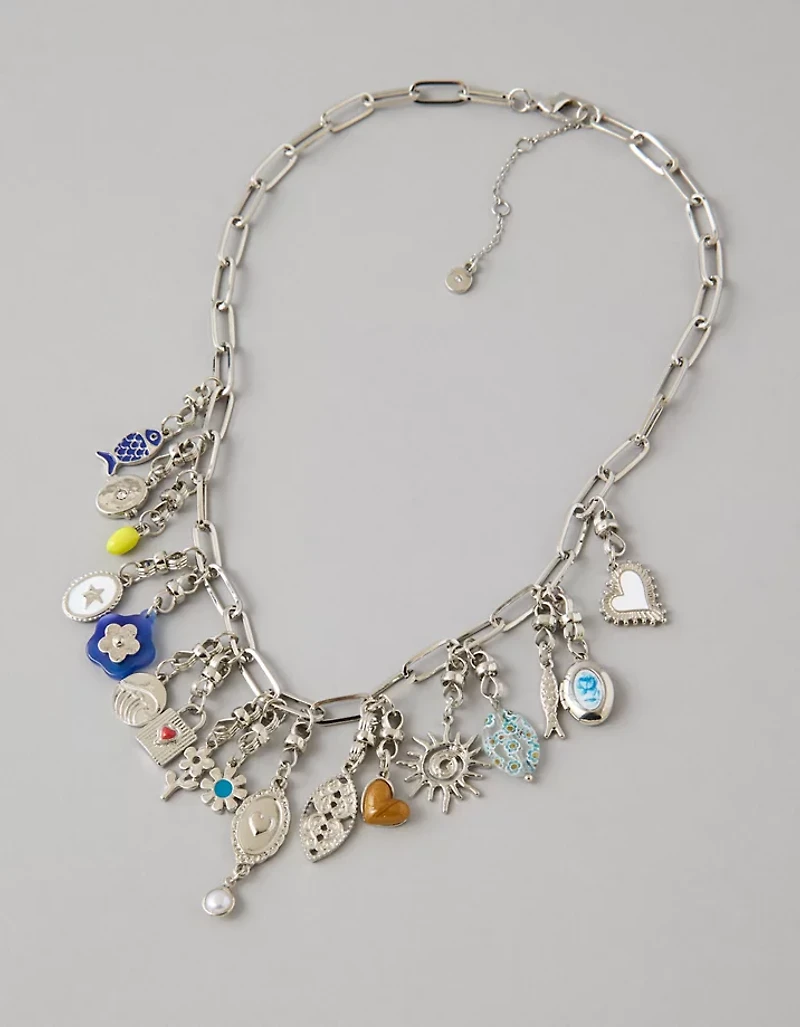AE Silver Charm Necklace